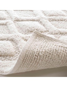 copy of Tapis Rectangle à Franges 50 x 80 cm - Nara en Coton et Polyester_