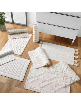 Tappetino da bagno in cotone jacquard trapuntato – Nemesis – Lavabile in lavatrice – Certificato Oeko-TEX