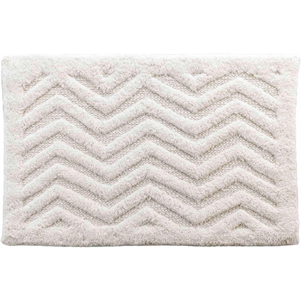 Tapis de Bain Coton Jacquard Tufté – ANGELIS – Lavable en Machine – Certifié Oeko-TEX