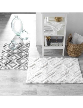 copy of Tapis Rectangle à Franges 50 x 80 cm - Nara en Coton et Polyester_