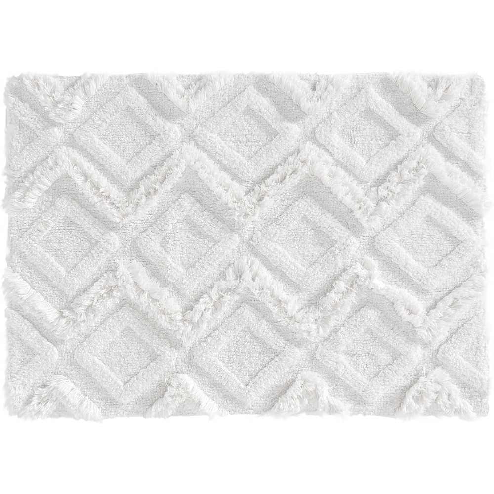 Tapis de Bain Coton Jacquard – IKATIS – Lavable en Machine – Certifié Oeko-TEX