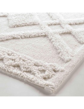 copy of Rechteckiger Fransenteppich 50 x 80 cm - Nara aus Baumwolle und Polyester_