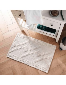 copy of Rechteckiger Fransenteppich 50 x 80 cm - Nara aus Baumwolle und Polyester_