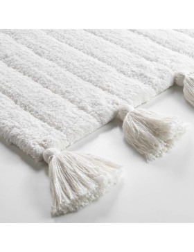 copy of Tapis Rectangle à Franges 50 x 80 cm - Nara en Coton et Polyester_
