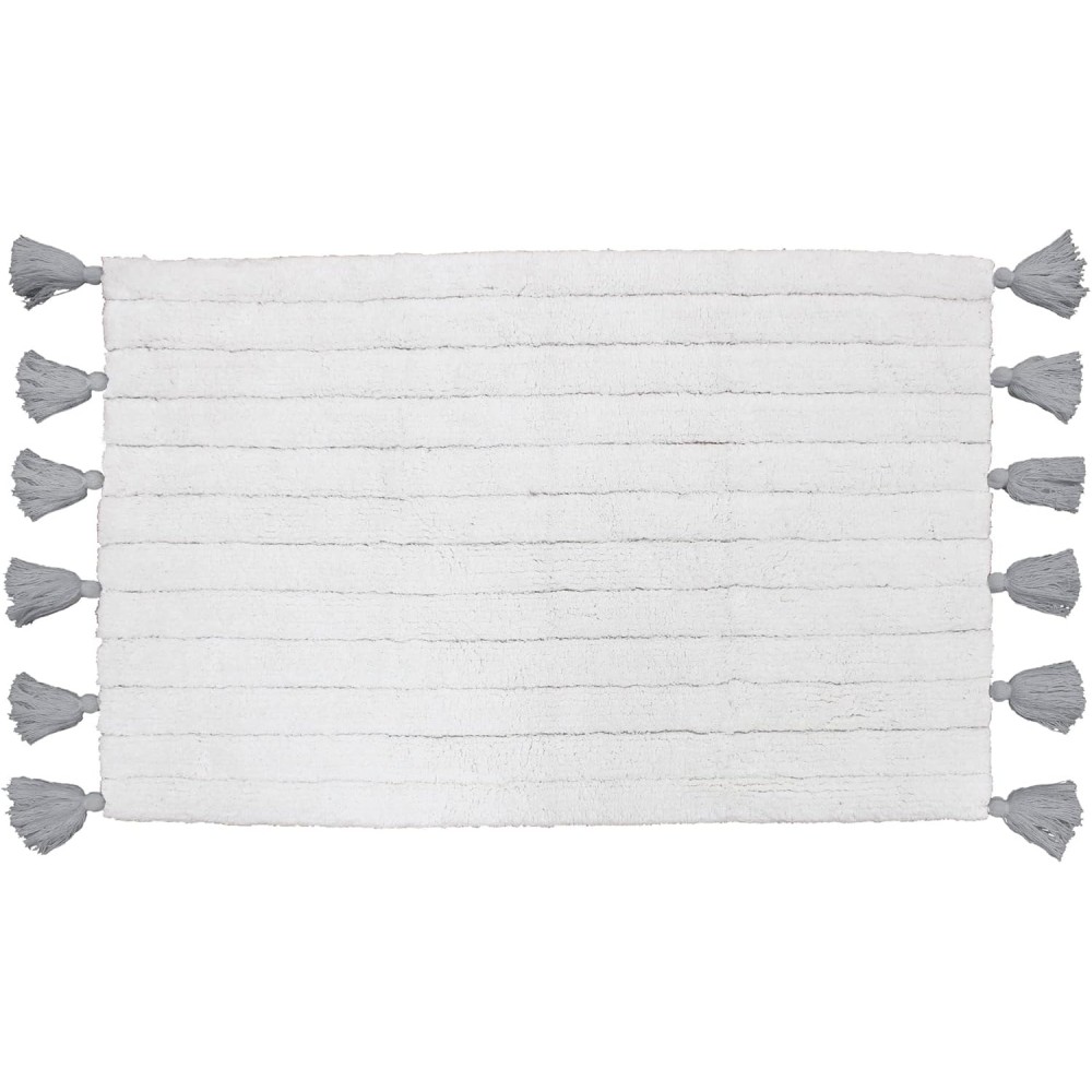 copy of Tapis Rectangle à Franges 50 x 80 cm - Nara en Coton et Polyester_