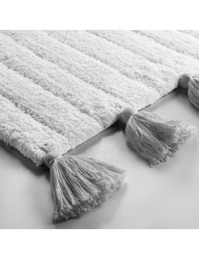 Tapis de Bain Coton Jacquard Tufté – MINATIS – Lavable en Machine – Certifié Oeko-TEX