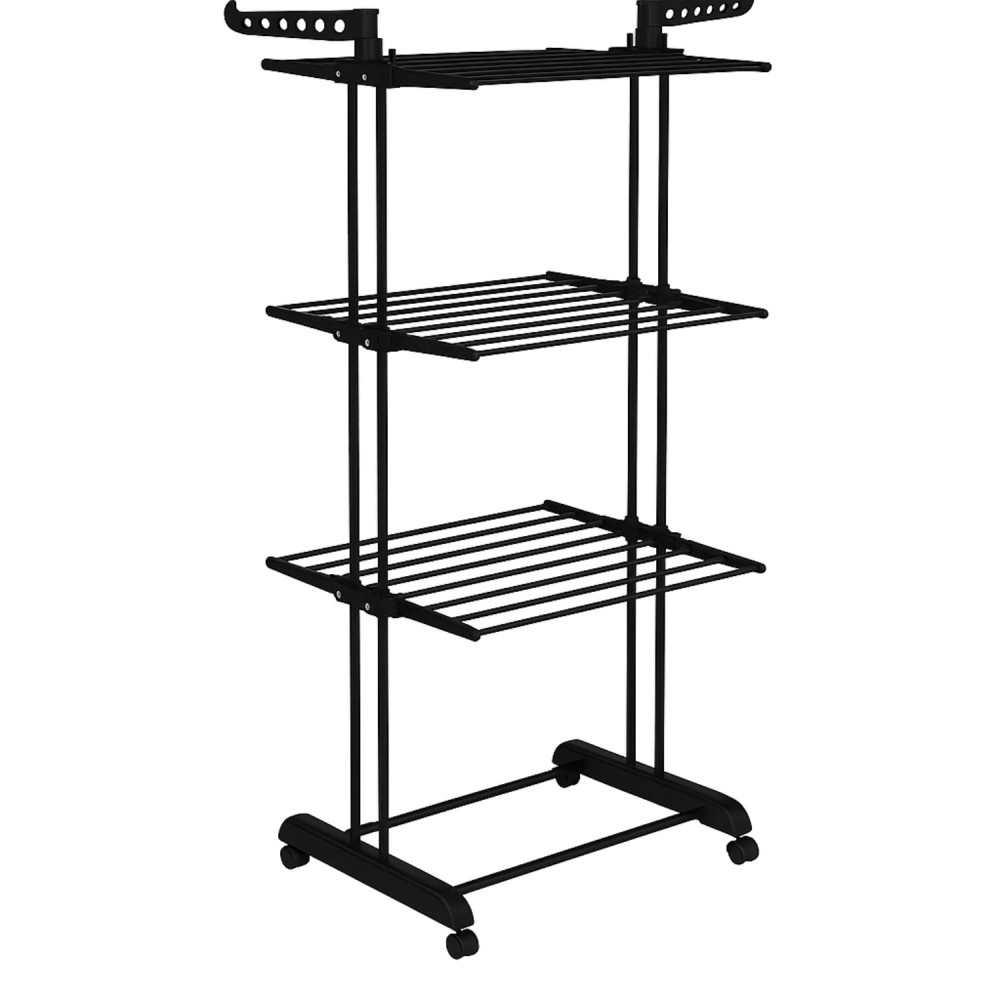 Varal de secar roupa com rodas, 3 níveis