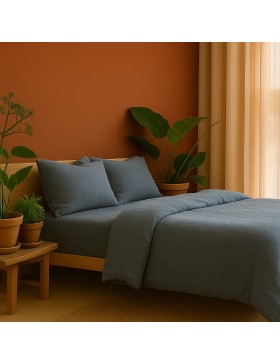 Completo letto in garza di cotone 240x260cm