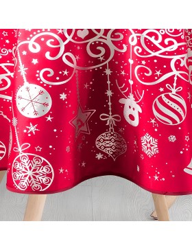 Toalha de mesa natalina – Impermeável – 100% poliéster – Resistente a manchas e lavável – Redonda 160 cm – Natal festivo
