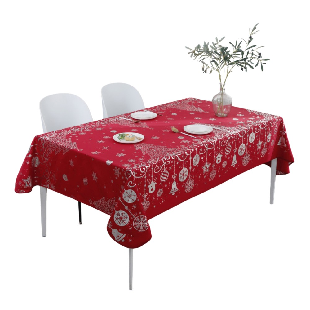 Toalha de mesa natalina – Impermeável – 100% poliéster – Resistente a manchas e lavável – Natal festivo