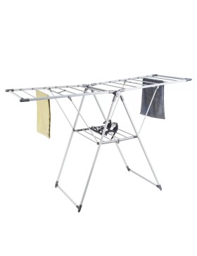 Varal de Roupa Dobrável de 3 Níveis – 155x62x98 cm – Cinza