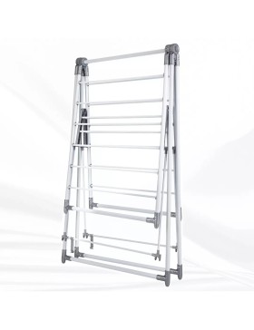 Étendoir à Linge Pliable 3 Niveaux – 155x62x98 cm – Gris
