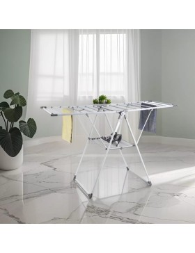 Étendoir à Linge Pliable 3 Niveaux – 155x62x98 cm – Gris