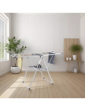 Varal de Roupa Dobrável de 3 Níveis – 155x62x98 cm – Cinza
