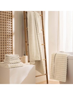 Asciugamano da bagno 100% cotone 500 g/m² – Morbido, assorbente e resistente – Effetto onda – Certificato Oeko-TEX