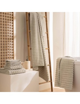 Asciugamano da bagno 100% cotone 500 g/m² – Morbido, assorbente e resistente – Effetto onda – Certificato Oeko-TEX