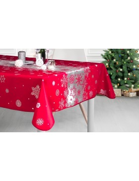 Toalha de mesa prateada de Natal, retangular ou redonda - Neve de Natal