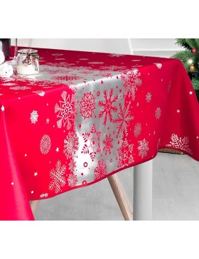 Zilveren Kersttafelkleed Rechthoek of Rond - Christmas Snow