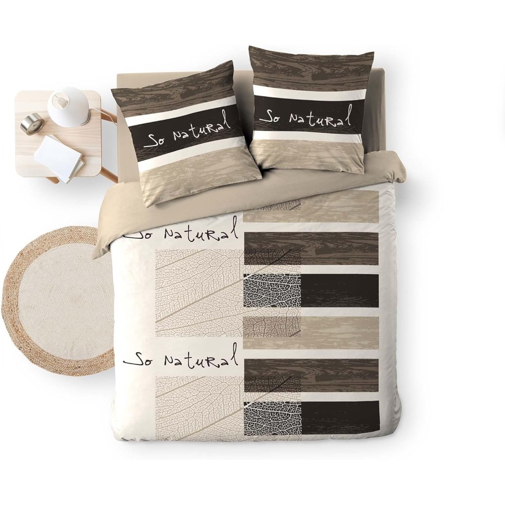 DOUCEUR D'INTERIEUR, Set di biancheria da letto con 2 federe, cotone, stampato, So Natural