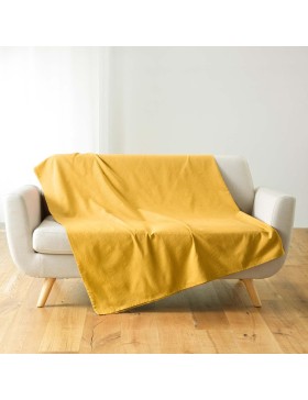 Plaid Uni – Polycoton Doux et Résistant – Douceur D'intérieu – Certifié Oeko-TEX