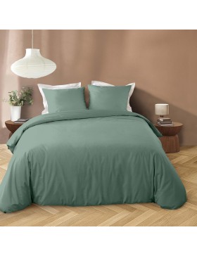 Juego de ropa de cama de 3 piezas de microfibra lisa lavada 100 % poliéster – LIAM – Certificado Oeko-TEX