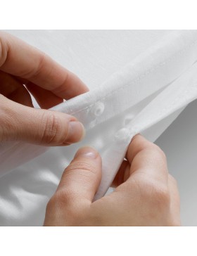 Juego de ropa de cama de 3 piezas de microfibra lisa lavada 100 % poliéster – LIAM – Certificado Oeko-TEX