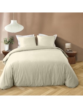 Juego de ropa de cama de 3 piezas de microfibra lisa lavada 100 % poliéster – LIAM – Certificado Oeko-TEX