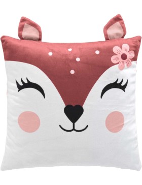 Coussin Déhoussable en Velours Imprimé 100% Polyester – Fermeture Zip Pratique – Bichette  Certifié Oeko-TEX