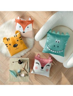 Capa de almofada removível em veludo, 100% poliéster estampado – Fecho de zíper prático – Certificação Oeko-TEX da Bichette