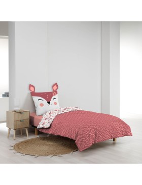 Beddengoedset van 100% katoen – Dekbedovertrek 140x200 cm + 1 kussensloop 63x63 cm – Bichette – Oeko-TEX gecertificeerd