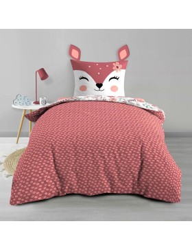 Beddengoedset van 100% katoen – Dekbedovertrek 140x200 cm + 1 kussensloop 63x63 cm – Bichette – Oeko-TEX gecertificeerd