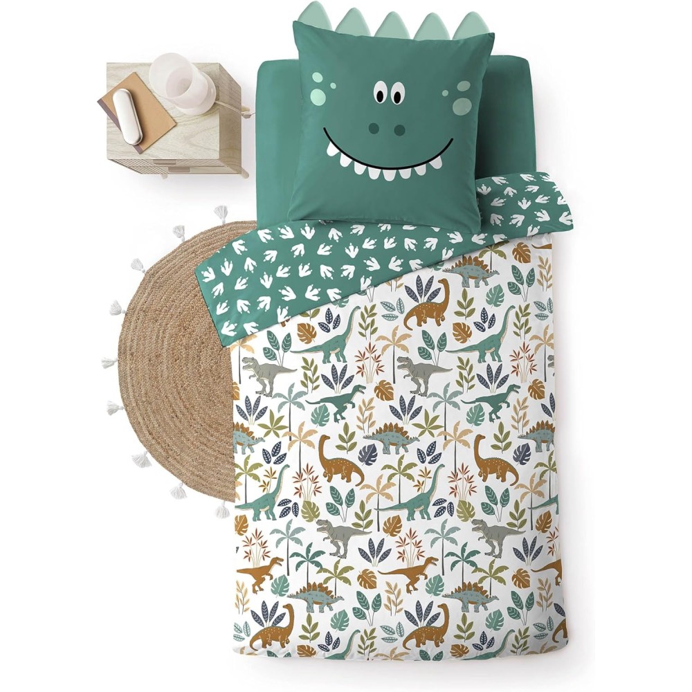 Conjunto de cama 100% algodão – Capa de edredom 140x200 cm + 1 fronha 63x63 cm – DINA – Certificado Oeko-TEX