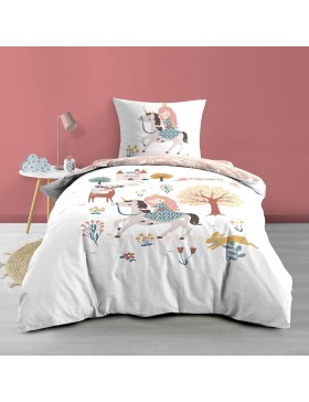 Conjunto de cama 100% algodão – Capa de edredom 140x200 cm + 1 fronha 63x63 cm – Lilibelle – Certificado Oeko-TEX