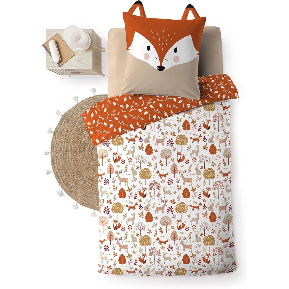 Parure de Lit 100% Coton – Housse de Couette 140x200 cm + 1 Taie 63x63 cm – ROXY – Certifiée Oeko-TEX