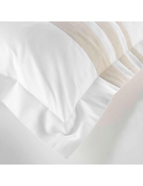 Parure Margaux - Housse de Couette avec Fermeture Pression Discrète + 2 Taies d’Oreiller - 100% Coton - Oeko-Tex