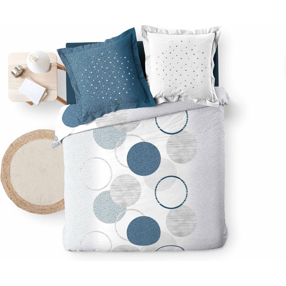 Parure de Lit 100% Coton – Voie Lactee Bleu – Certifiée Oeko-TEX