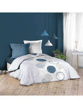 Jogo de cama 100% algodão – Azul Via Láctea – Certificado Oeko-TEX