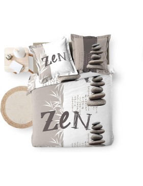 Parure de Lit 100% Coton – GALETS ZEN – Certifiée Oeko-TEX
