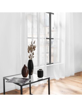 Cortina de voile com ilhós, voile jateado, 100% poliéster – Interior macio – Lissea – Certificação Oeko-TEX