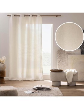 Rideau à Œillets Effet Lin Tissé 100 % Polyester – Cody – Certifié Oeko-TEX