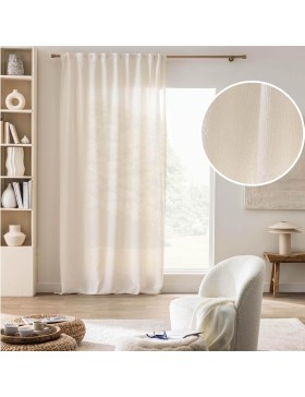 Cortina com ilhós ocultos, efeito linho, tecido, 100% poliéster – CODY – Certificação Oeko-TEX