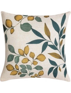 Coussin Déhoussable Polyester & Lin – Fermeture Zippée – ILONA – Lavable et Certifié Oeko-TEX