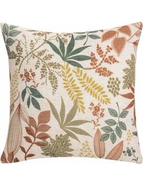 Coussin Déhoussable Imprimé 45x45 cm Polyester & Lin – Fermeture Zippée – Hailey – Certifié Oeko-TEX