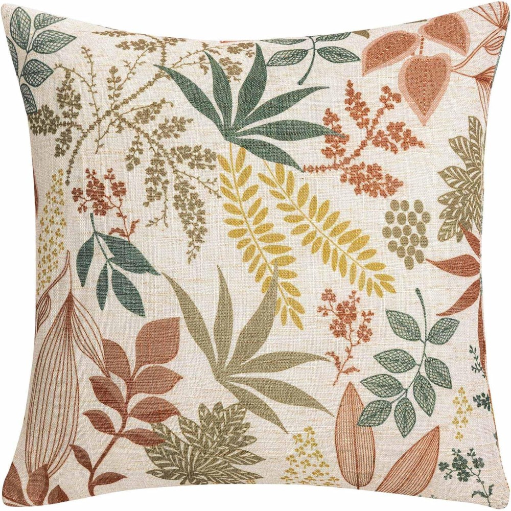 Capa de almofada removível estampada 45x45 cm, poliéster e linho – Fecho com zíper – Hailey – Certificação Oeko-TEX