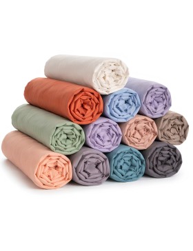 Juego de sábanas ajustables 100 % algodón, 57 hilos, colores aleatorios