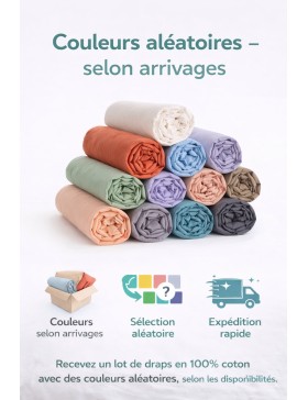 Spannbettlaken-Set, 100 % Baumwolle, Fadenzahl 57, zufällige Farben