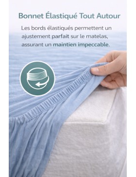 Lot de Draps Housse 100% Coton 57 Fils - Couleurs Aléatoires
