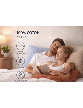 Set di federe in 100% cotone, 57 fili - Colori casuali