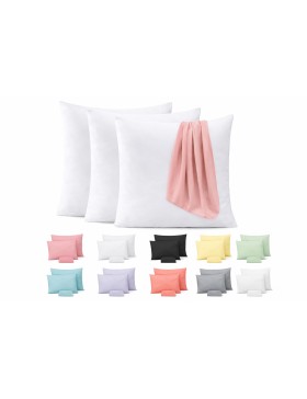 Lot de Taie d'oreiller 100% Coton 57 Fils - Couleurs Aléatoires