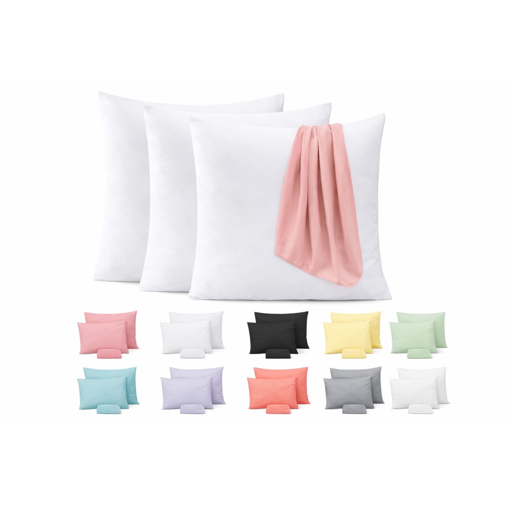 Set van 100% katoenen kussenslopen, 57 draden per inch - willekeurige kleuren
